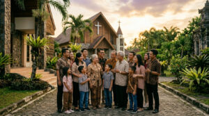 Visi dan misi GBIS Sangkakala Balikpapan — jemaat berbagai usia berkumpul dalam komunitas gereja di Kalimantan Timur sebagai cerminan pemulihan dan pelayanan